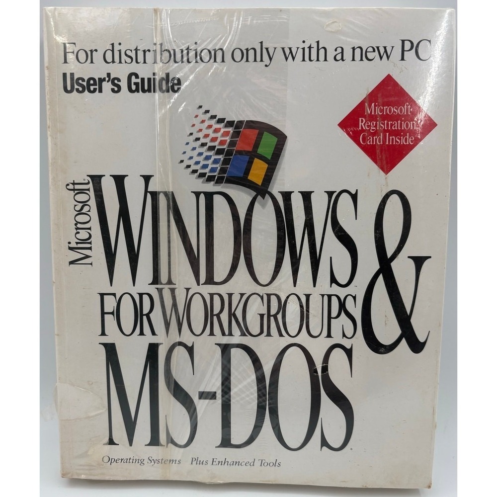 Microsoft Windows For WorkGroups & MS-DOS User Guide Microsoft Vintage